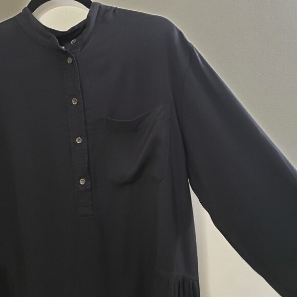 Wilfred Free Aritzia Mini Shirt Dress Black Sz M - Picture 5 of 12